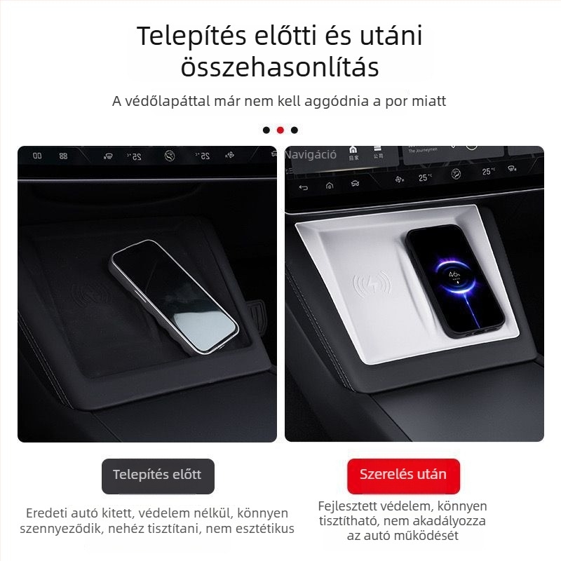 Tesla Model Y és Model 3 központi konzoljához belső fólia – ragasztóval történő telepítés, PP anyag
