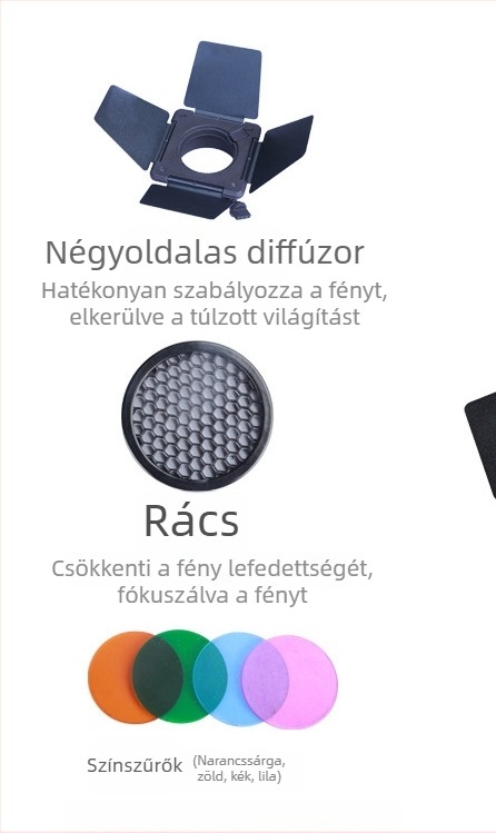 BJ-600B professzionális LED fotózási világítás film/televíziós felvételekhez és élő közvetítéshez, 30W, 5600K, 120°-os fényvető szög, 90–240V AC
