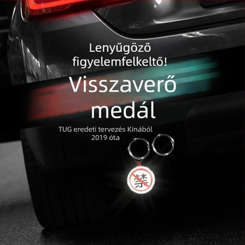 3D fényvisszaverő autójel-dísz személyre szabható szöveggel a biztonságosabb éjszakai vezetésért