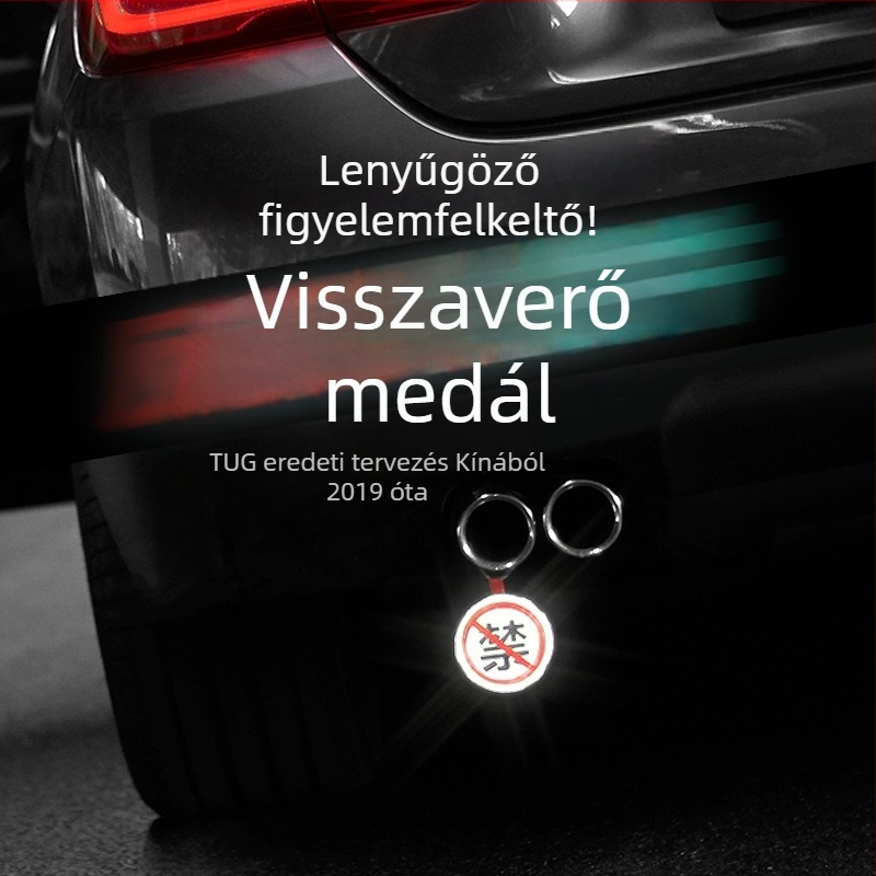 3D fényvisszaverő autójel-dísz személyre szabható szöveggel a biztonságosabb éjszakai vezetésért