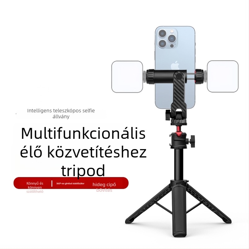 Kinyújtható monopod telefonhoz és kamerához — univerzális asztali állvány élő közvetítéshez és vlogoláshoz, ABS, max terhelés 1 kg, súly 180 g