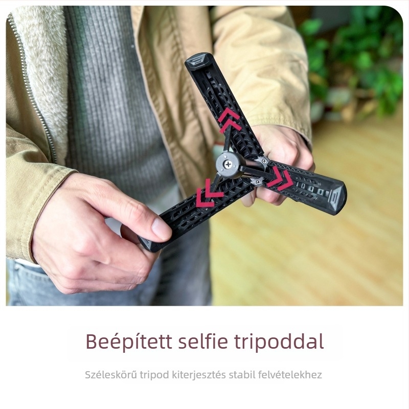 Kinyújtható monopod telefonhoz és kamerához — univerzális asztali állvány élő közvetítéshez és vlogoláshoz, ABS, max terhelés 1 kg, súly 180 g