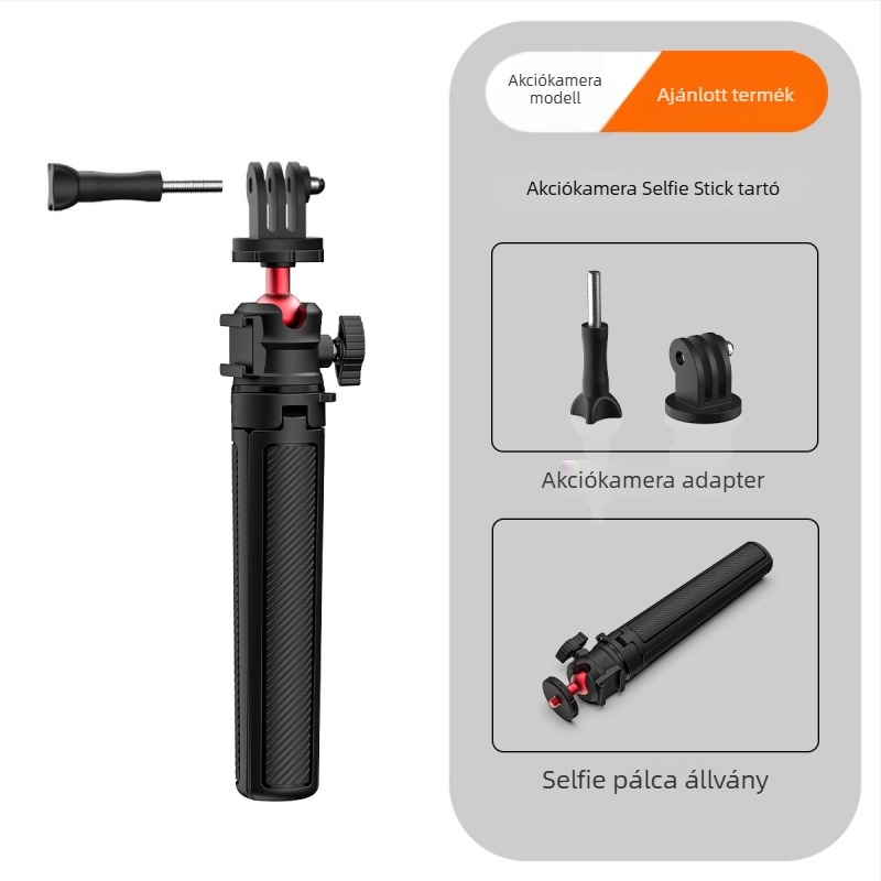 Kinyújtható monopod telefonhoz és kamerához — univerzális asztali állvány élő közvetítéshez és vlogoláshoz, ABS, max terhelés 1 kg, súly 180 g