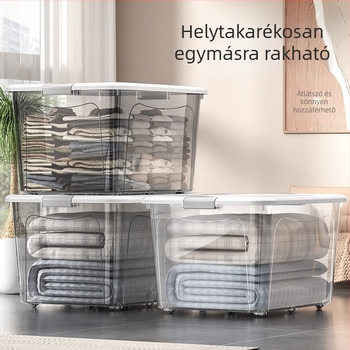 Átlátszó extranagy tároló doboz ruhák és paplanok számára – hálószoba rendezése, játékok tárolása a nappaliban