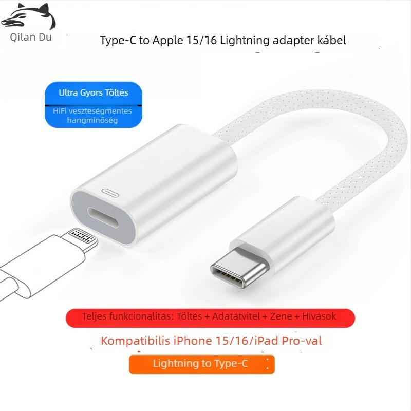 Type-C to Lightning adapter kábel Apple iPhone 15/16-höz
