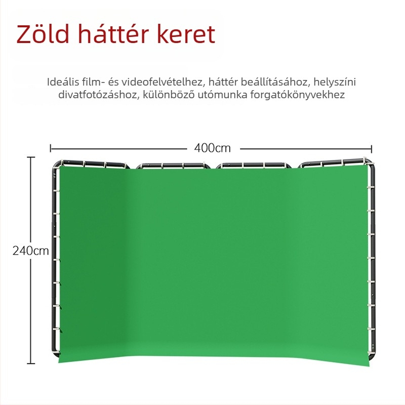Fotózás hátteret készlet vas- és poliészter pamut anyagból, összecsukható állvánnyal és vászonnal; alkalmas kosztümfotózásra; súly 9,5 kg