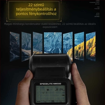 Stanard FK580 DSLR vaku TTL zoomfej, terhelhetőség 2-5 kg, tömeg 0,4 kg, garancia; tartozékok: vaku, védőtok, mikro talp, használati útmutató