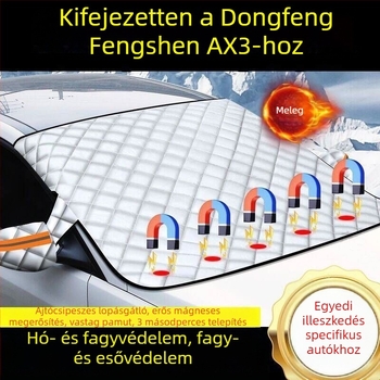 Dongfeng Fengshen AX3 első szélvédőjére készült vastagabb hóvédő takaró, fagy elleni védelem