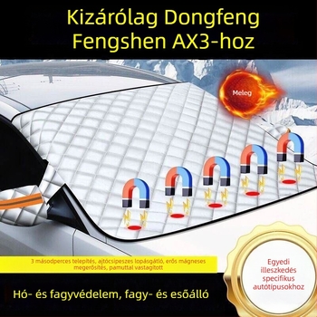 Dongfeng Fengshen AX3 első szélvédőjére készült vastagabb hóvédő takaró, fagy elleni védelem