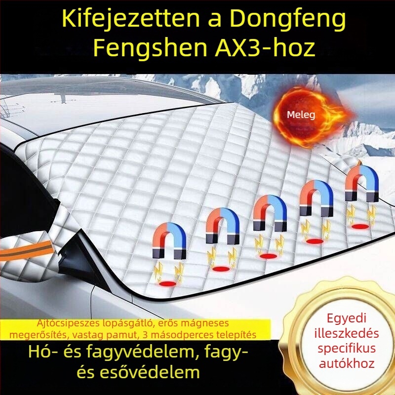 Dongfeng Fengshen AX3 első szélvédőjére készült vastagabb hóvédő takaró, fagy elleni védelem