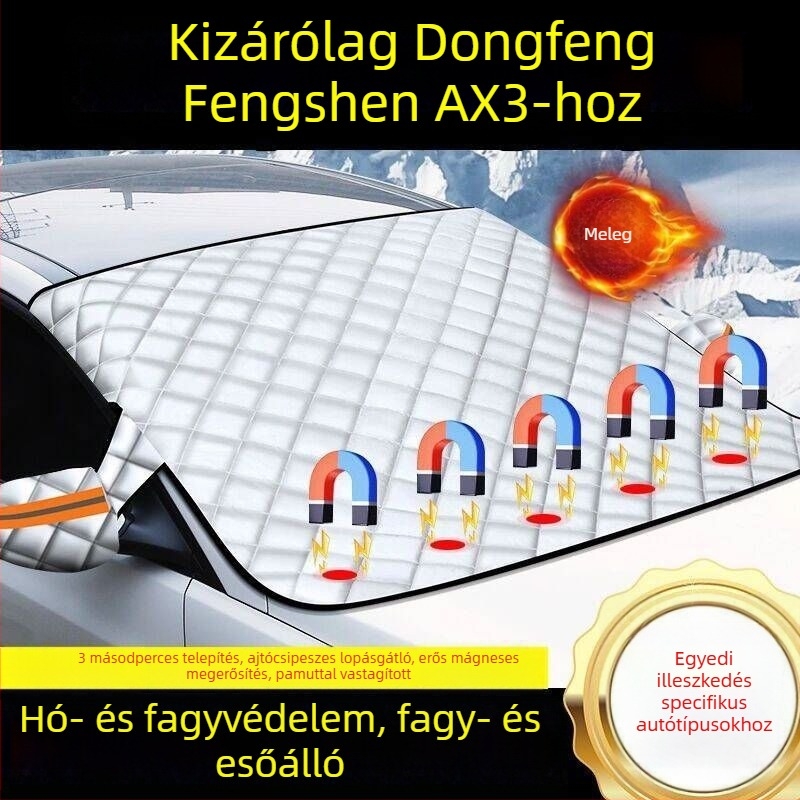 Dongfeng Fengshen AX3 első szélvédőjére készült vastagabb hóvédő takaró, fagy elleni védelem