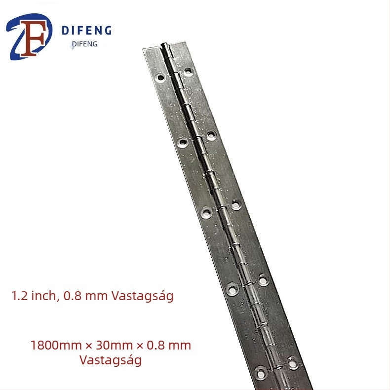 Rozsdamentes acél zongorapánt, H-formájú, csiszolt felület, modell: Stainless steel hinge, márka: Di Feng Hardware