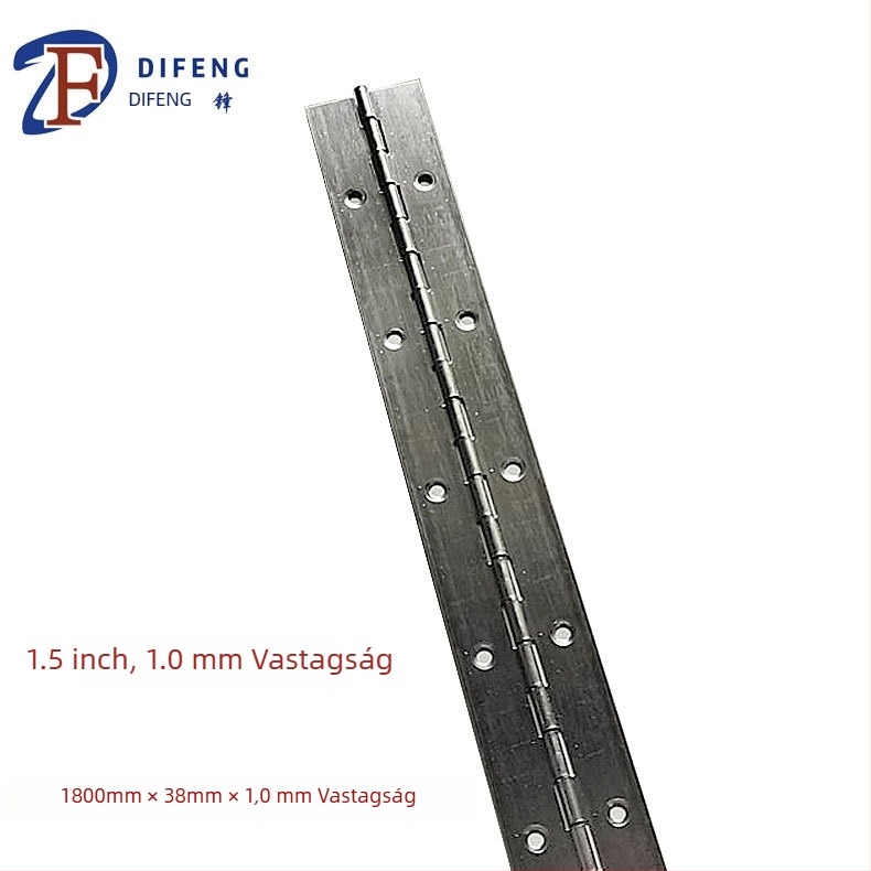 Rozsdamentes acél zongorapánt, H-formájú, csiszolt felület, modell: Stainless steel hinge, márka: Di Feng Hardware