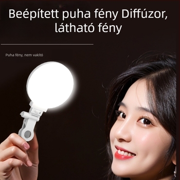 Mini LED lámpa a telefonhoz klipszelt — hordozható töltőfény, három színárnyalat, kézi használat, irodai/élő közvetítésre és selfie-re, 10W alatt