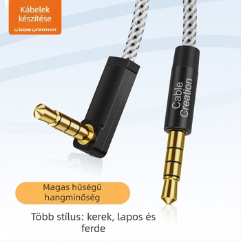 Aranyozott audio kábel, 3-vezetékes zománcozott réz, pamut hálózat (RoHS)