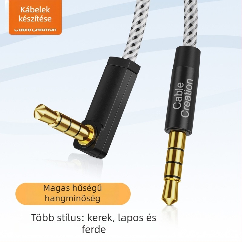 Aranyozott audio kábel, 3-vezetékes zománcozott réz, pamut hálózat (RoHS)