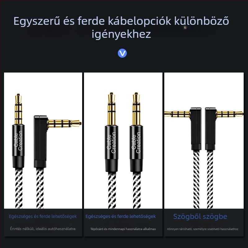 Aranyozott audio kábel, 3-vezetékes zománcozott réz, pamut hálózat (RoHS)