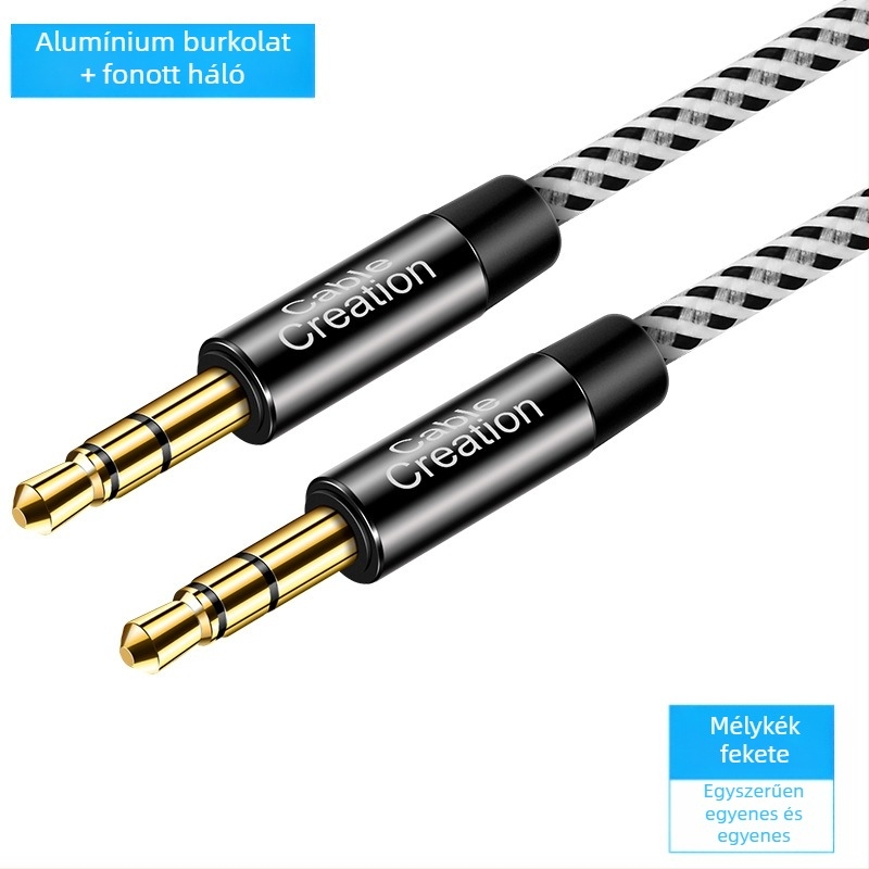 Aranyozott audio kábel, 3-vezetékes zománcozott réz, pamut hálózat (RoHS)