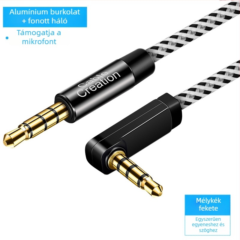 Aranyozott audio kábel, 3-vezetékes zománcozott réz, pamut hálózat (RoHS)