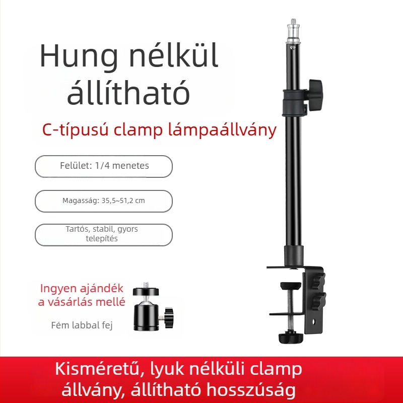 Állítható asztali fotózás állvány telefontartóval – alumínium ötvözet, Su Ben
