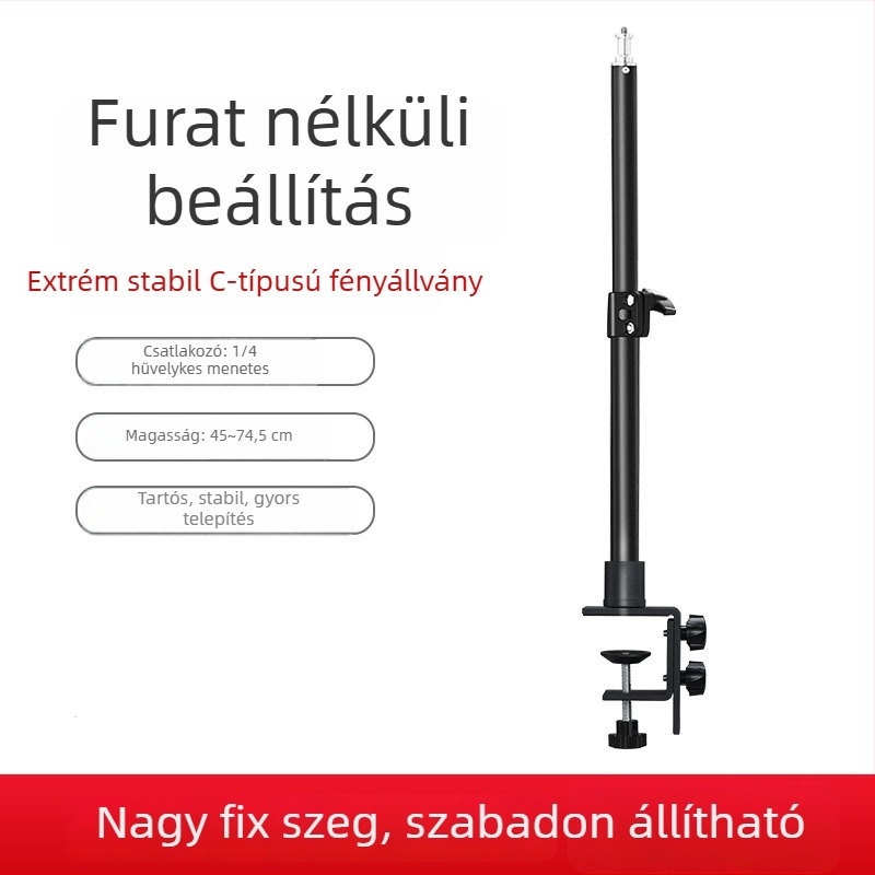 Állítható asztali fotózás állvány telefontartóval – alumínium ötvözet, Su Ben