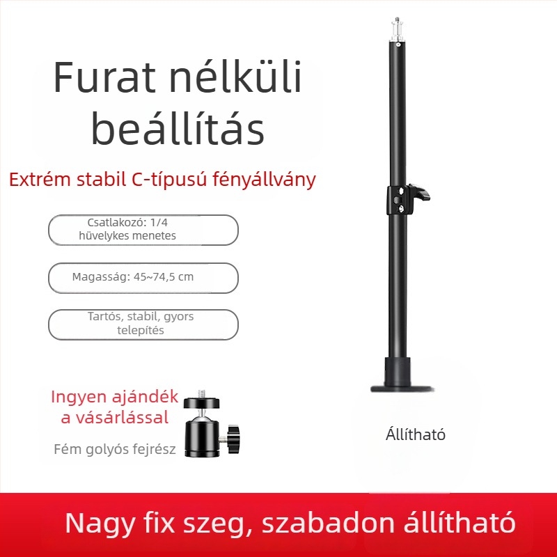 Állítható asztali fotózás állvány telefontartóval – alumínium ötvözet, Su Ben