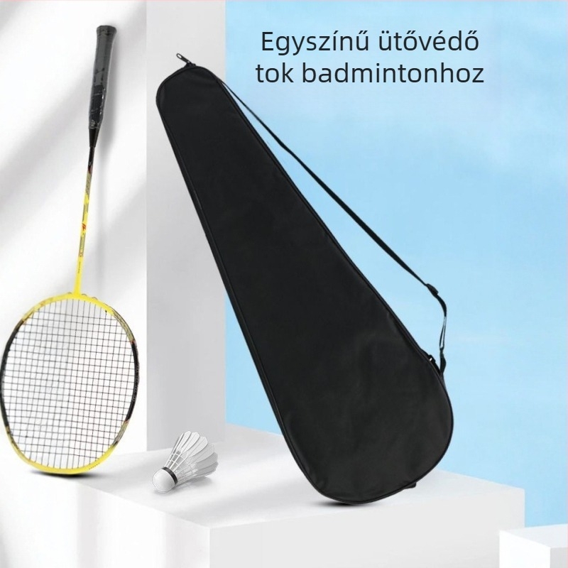 Badminton rakéta védőtok – hordozható Oxford anyagú táska, vízálló, 2 labdás rekesz, logó nélküli, felnőtteknek