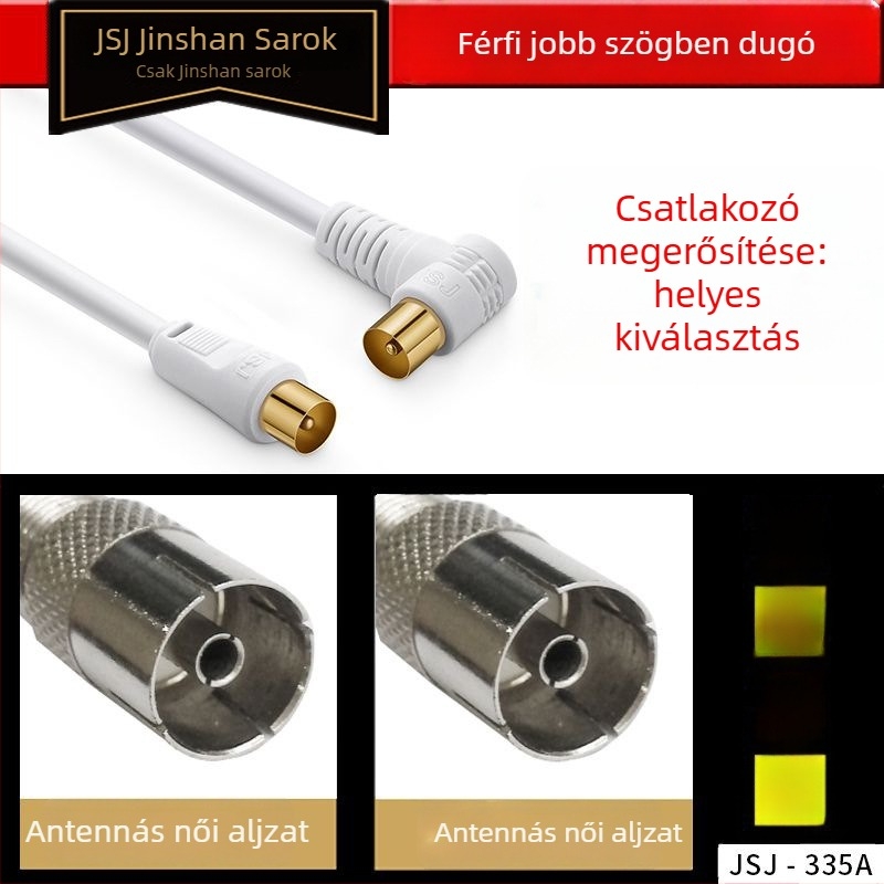 HDTV jelátviteli kábel F-csatlakozóval Set-Top Box és TV közötti kapcsolathoz, PVC burkolat, RoHS tanúsítványú, audio-videóhoz
