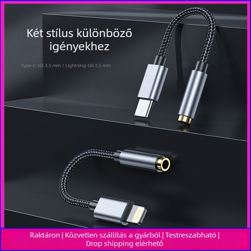 Type-C 3,5 mm DAC fülhallgató adapter mobiltelefonokhoz