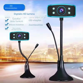 HD USB webkamera beépített mikrofonnal (1080p, 30fps, 2MP, USB 2.0, manuális fókusz)