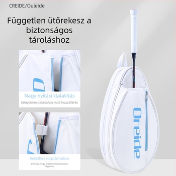 Tollaslabda/ütő táska keresztpánttal, PVC bőr, vízálló anyag, Oreide márka, felnőtteknek, badminton és teniszezéshez
