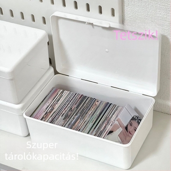 Asztali tároló doboz – PP műanyag, 100% új anyag – 1 literes kapacitás – modern minimalista stílus – porálló
