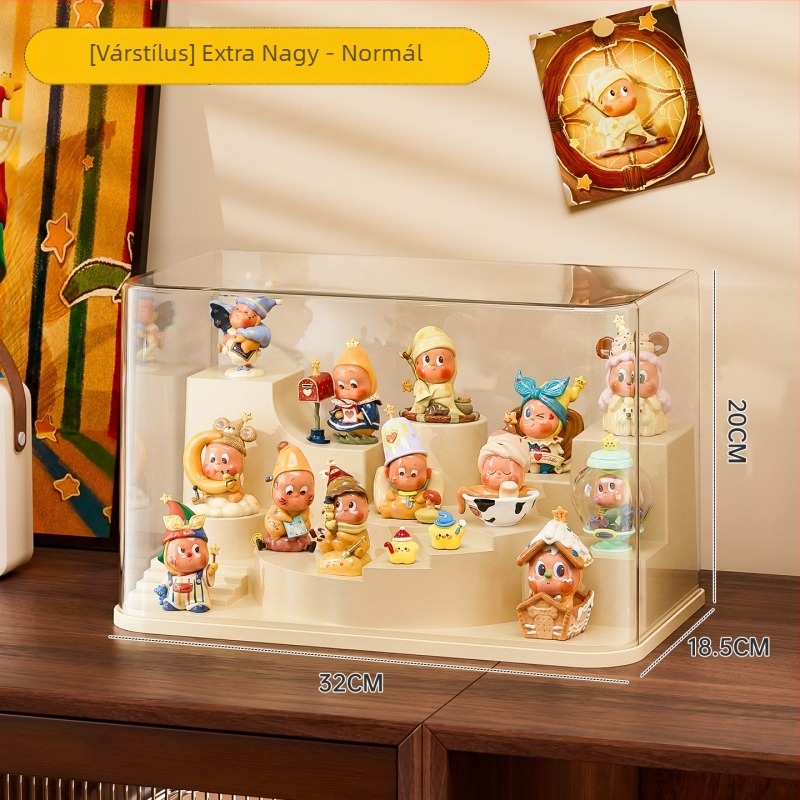 Blind Box kiállító szekrény, Modell 8018-1, PET+ABS átlátszó anyag, Kapacitás 18 L, Fedett, Testreszabás elérhető