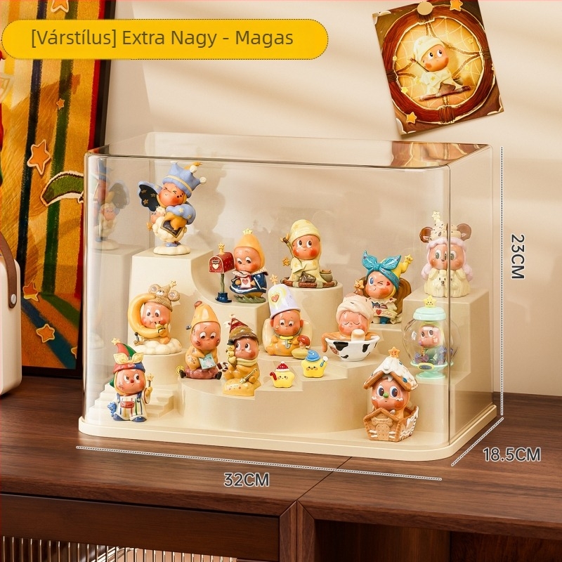 Blind Box kiállító szekrény, Modell 8018-1, PET+ABS átlátszó anyag, Kapacitás 18 L, Fedett, Testreszabás elérhető