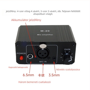 Rhythm Imagination M-20 Audió felület 48V fantomtáp kondenzátor- és dinamikus mikrofonokhoz