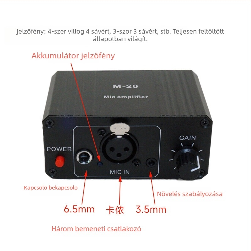 Rhythm Imagination M-20 Audió felület 48V fantomtáp kondenzátor- és dinamikus mikrofonokhoz
