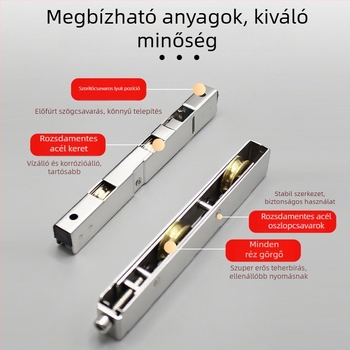 Rozsdamentes acél csúszóajtó görgő – hosszú kerék-készlet műanyag-vas- és alumínium ötvözethez, ajtókhoz és ablakokhoz