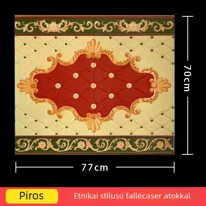 Etno-stílusú 3D falmatrica, vízálló XPE habból, absztrakt mintázat, 1 db, nappaliba