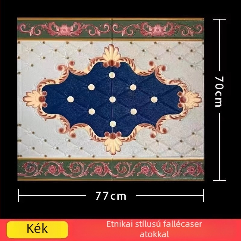 Etno-stílusú 3D falmatrica, vízálló XPE habból, absztrakt mintázat, 1 db, nappaliba