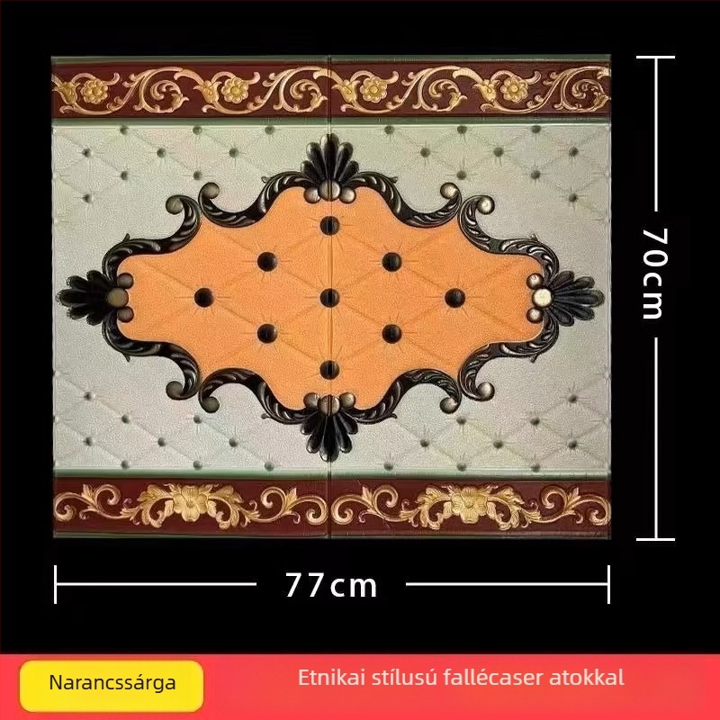 Etno-stílusú 3D falmatrica, vízálló XPE habból, absztrakt mintázat, 1 db, nappaliba