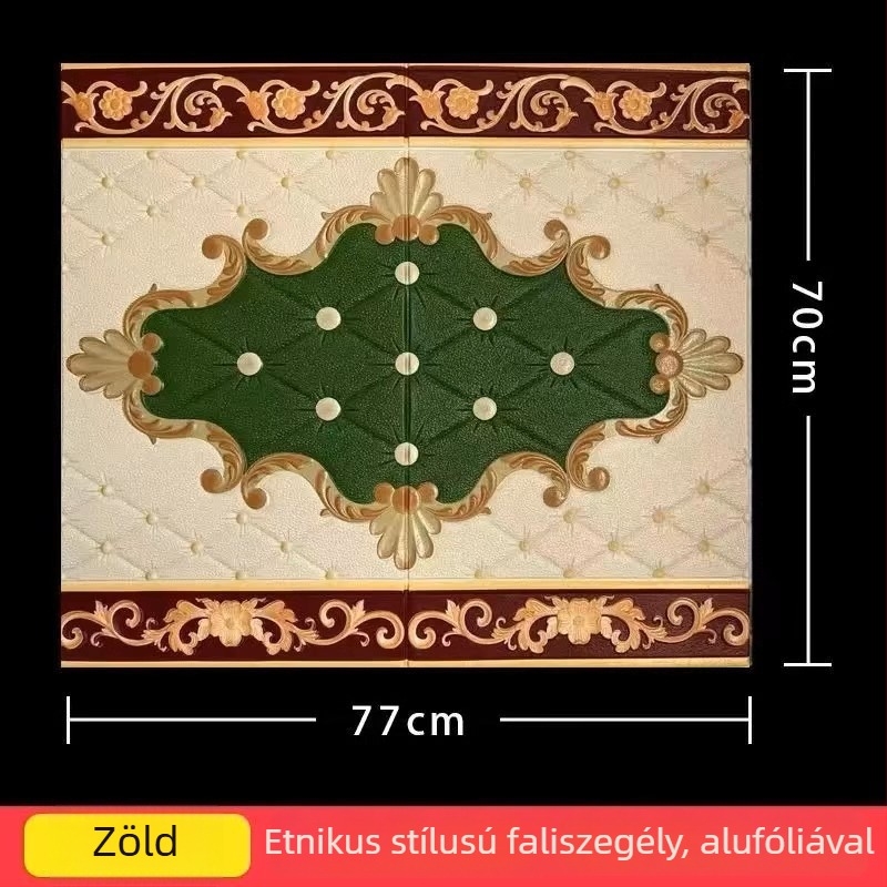 Etno-stílusú 3D falmatrica, vízálló XPE habból, absztrakt mintázat, 1 db, nappaliba