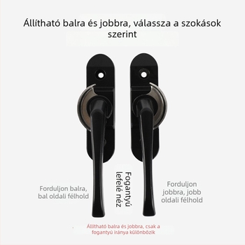 Jobbra-balra állítható félhold zár rozsdamentes acélból – csúszóablak-záró hardver
