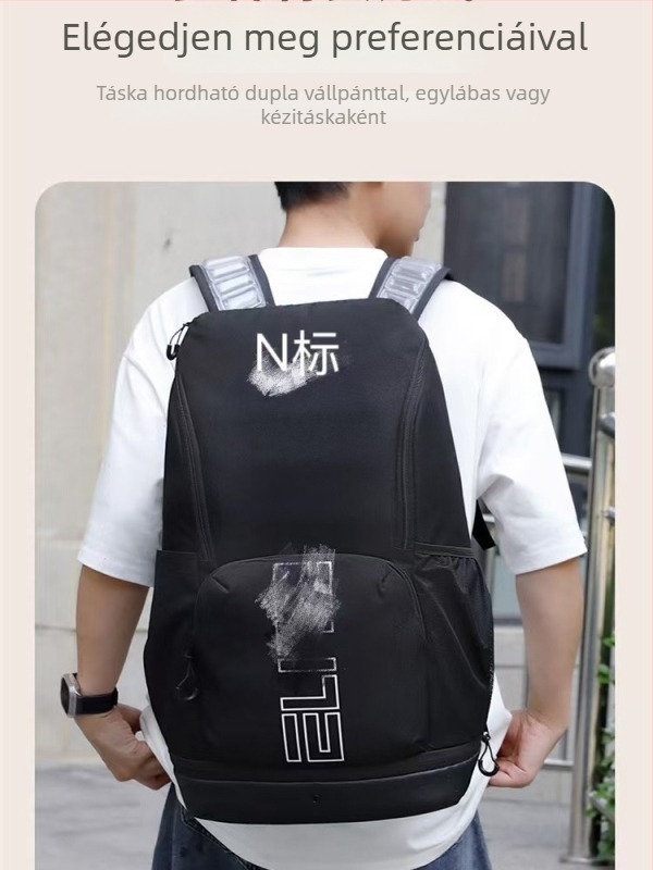 Sport hátizsák légpárnás vállpánttal, uniszex, nagy kapacitású, kosárlabdára, edzésre és utazásra