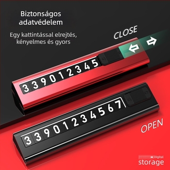 Fémötvözet autó ideiglenes parkolási rendszámtartó és telefonszám tartó dísz — Kaibu care, modell VLB, származás Dongguan, logónyomtatás lehetséges