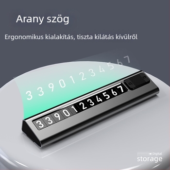 Fémötvözet autó ideiglenes parkolási rendszámtartó és telefonszám tartó dísz — Kaibu care, modell VLB, származás Dongguan, logónyomtatás lehetséges