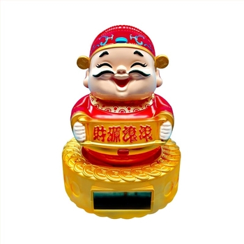 Műanyag autó dísz, rajzfilm-stílusú: nagy ringó gazdagság istene és Guanyin, fejmozgás funkció, testreszabás nélkül