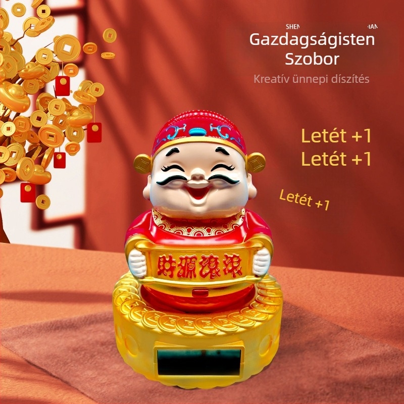 Műanyag autó dísz, rajzfilm-stílusú: nagy ringó gazdagság istene és Guanyin, fejmozgás funkció, testreszabás nélkül