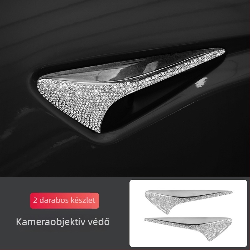 Tesla Model 3 és Model Y belső dekorációs matricái — Yarisland márka, anyag: matricák, diamant logó díszítés