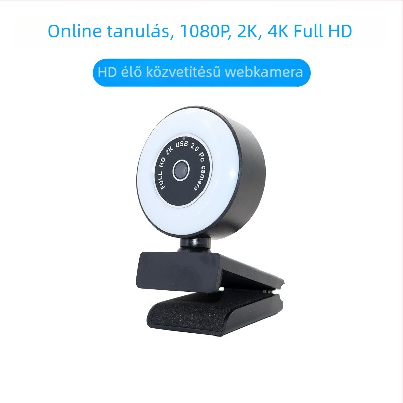 Asztali számítógéphez tervezett webkamera, 1920x1080, 30FPS, USB 2.0, beépített mikrofon, illesztőprogram nélküli