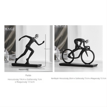 Bicikli figura asztali dísz – gyanta, modern minimalist stílus
